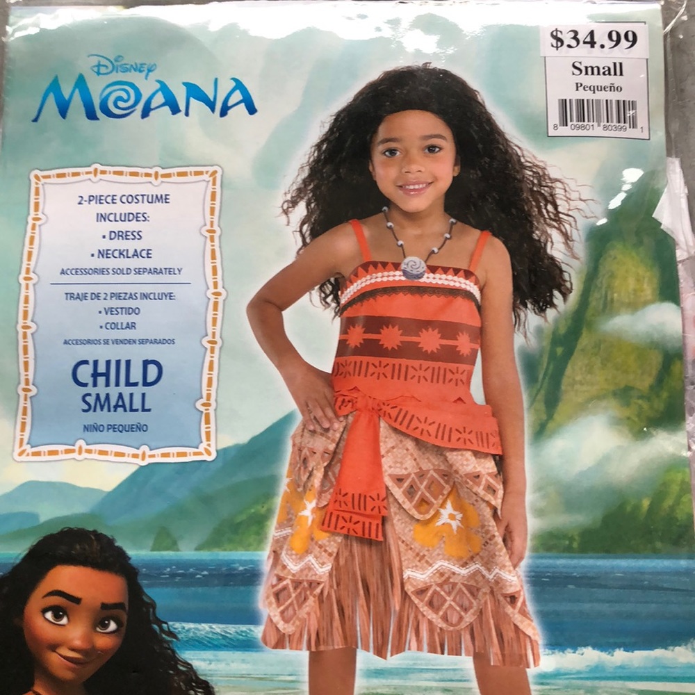 Moana Children’s Costume! New! W/ Wig!